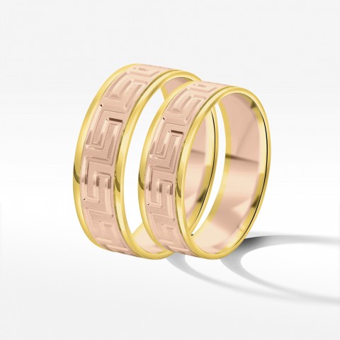 Obrączki ślubne z dwukolorowego złota 6mm