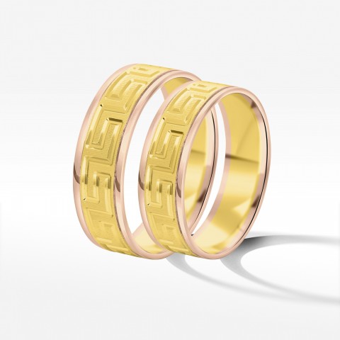 Obrączki ślubne z dwukolorowego złota 6mm