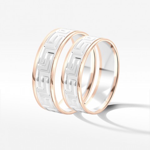 Obrączki ślubne z dwukolorowego złota 6mm