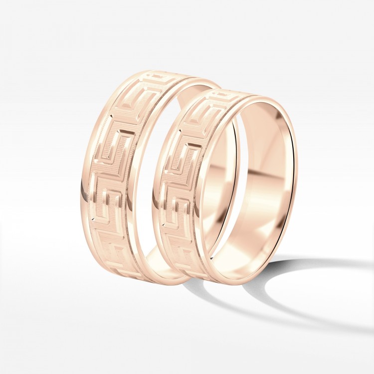 Obrączki ślubne z różowego złota 6mm