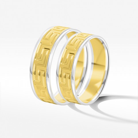 Obrączki ślubne z dwukolorowego złota 6mm