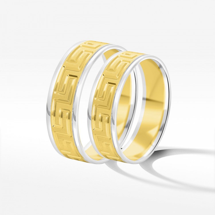 Obrączki ślubne z dwukolorowego złota 6mm