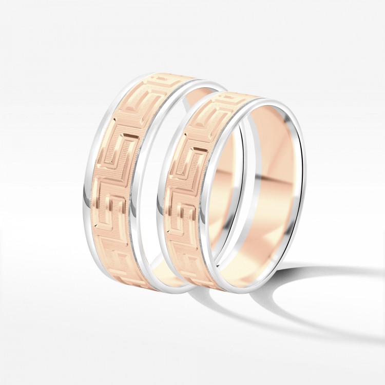 Obrączki ślubne z dwukolorowego złota 6mm