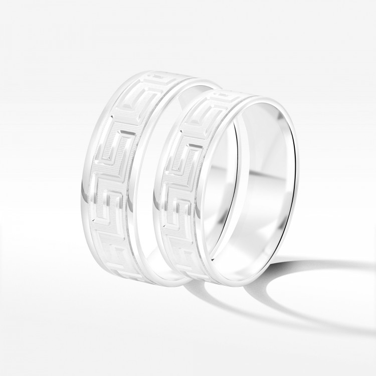 Obrączki ślubne z białego złota 6mm