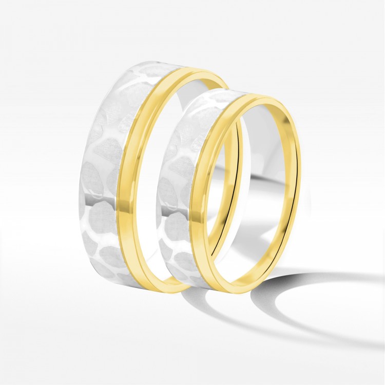 Obrączki ślubne z dwukolorowego złota 5.5mm
