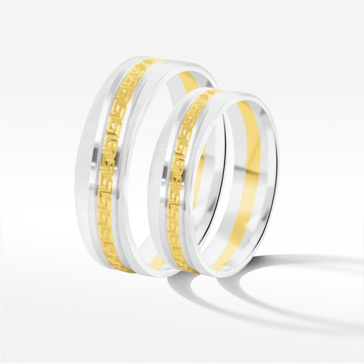 Obrączki ślubne z dwukolorowego złota 5.5mm