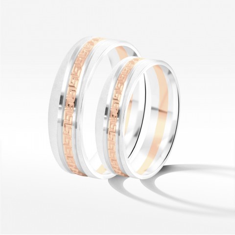 Obrączki ślubne z dwukolorowego złota 5.5mm