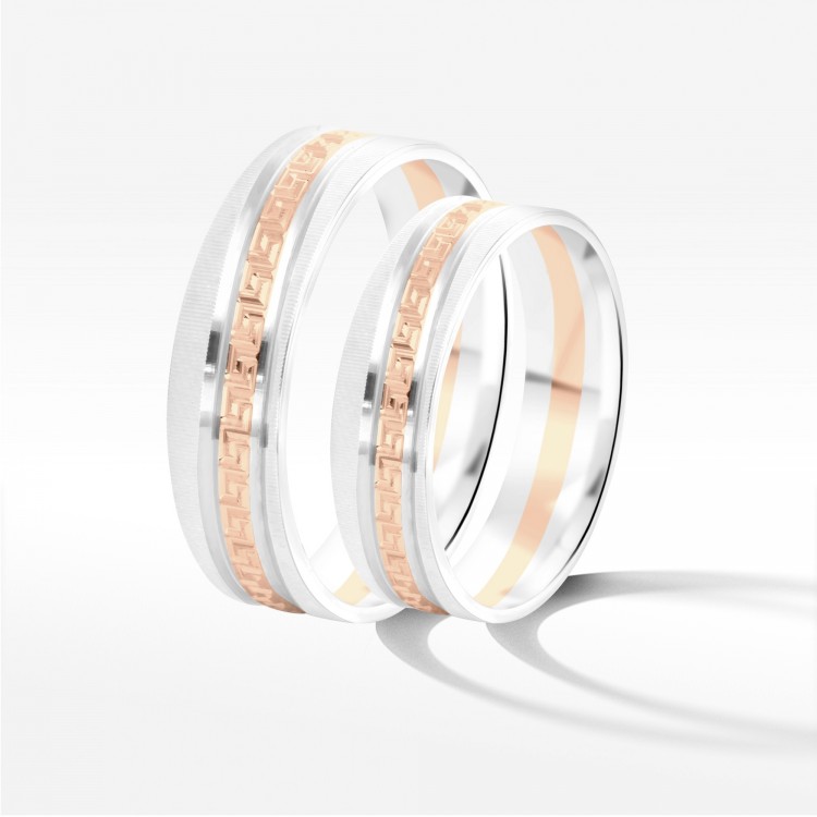 Obrączki ślubne z dwukolorowego złota 5.5mm