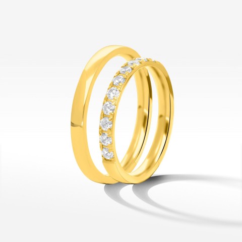 Obrączki ślubne z żółtego złota 2.5mm półokrągłe