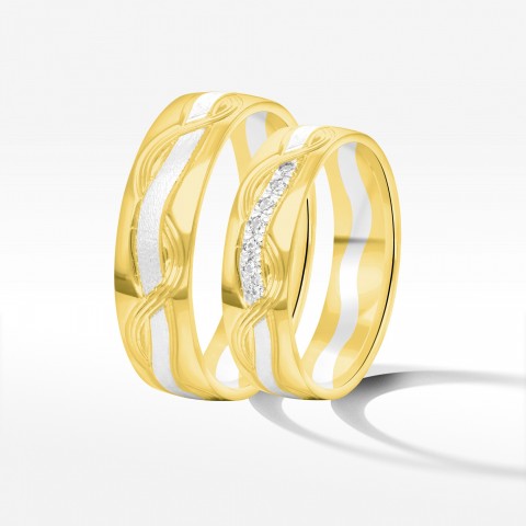 Obrączki ślubne z dwukolorowego złota 5.5mm