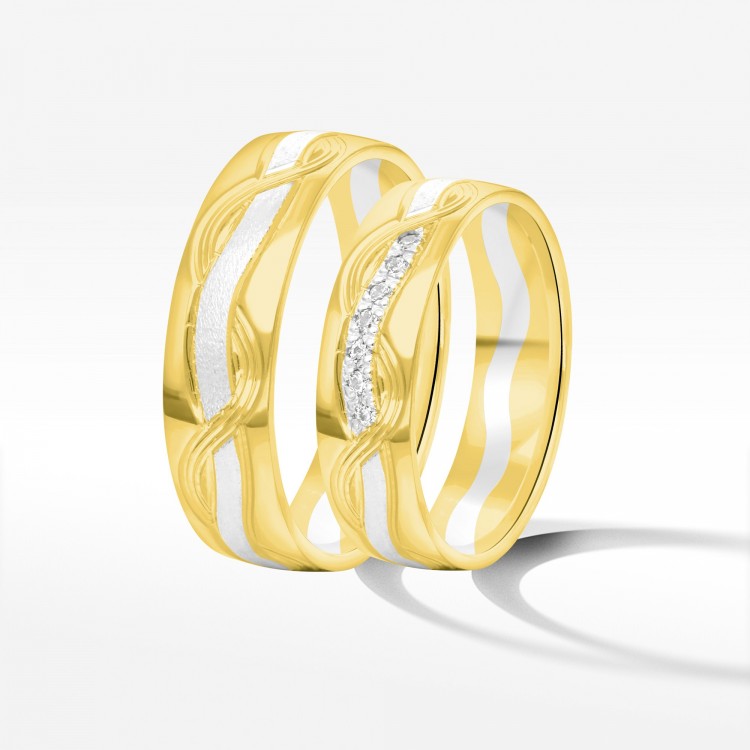 Obrączki ślubne z dwukolorowego złota 5.5mm