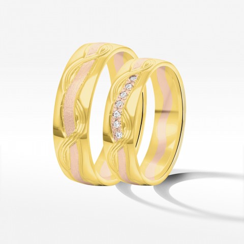 Obrączki ślubne z dwukolorowego złota 5.5mm