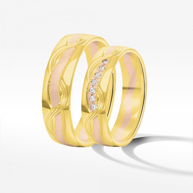 Obrączki ślubne z dwukolorowego złota 5.5mm