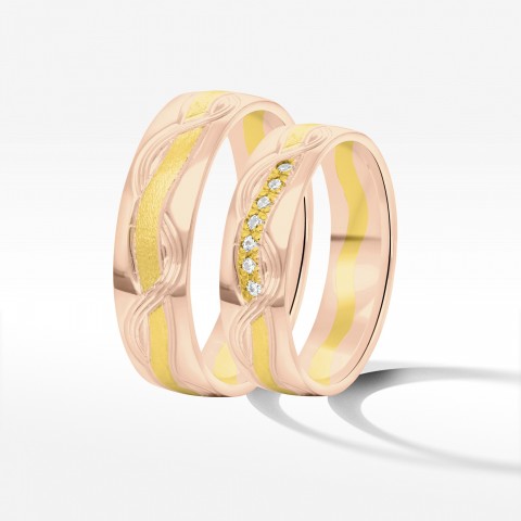 Obrączki ślubne z dwukolorowego złota 5.5mm