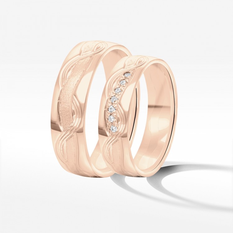 Obrączki ślubne z różowego złota 5.5mm