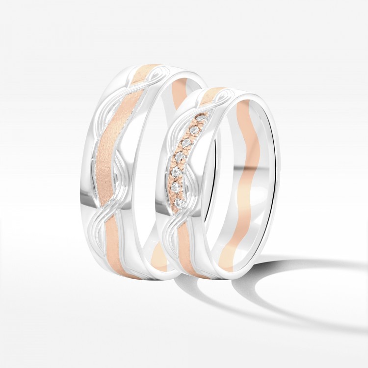 Obrączki ślubne z dwukolorowego złota 5.5mm