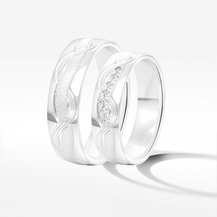 Obrączki ślubne z białego złota 5.5mm