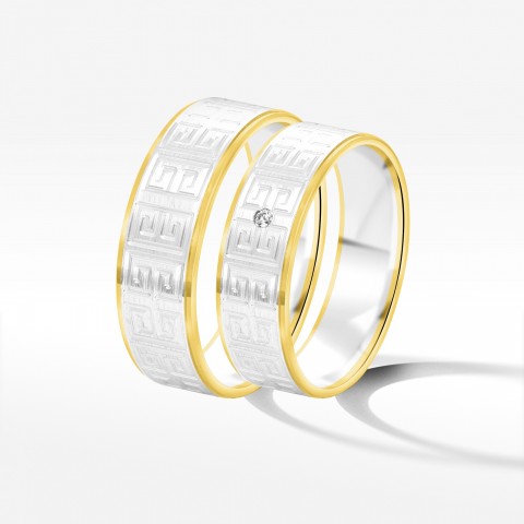 Obrączki ślubne z dwukolorowego złota 6mm