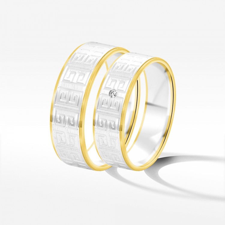 Obrączki ślubne z dwukolorowego złota 6mm