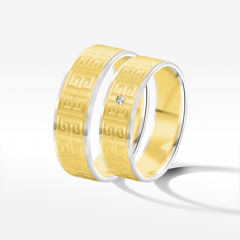 Obrączki ślubne z dwukolorowego złota 6mm