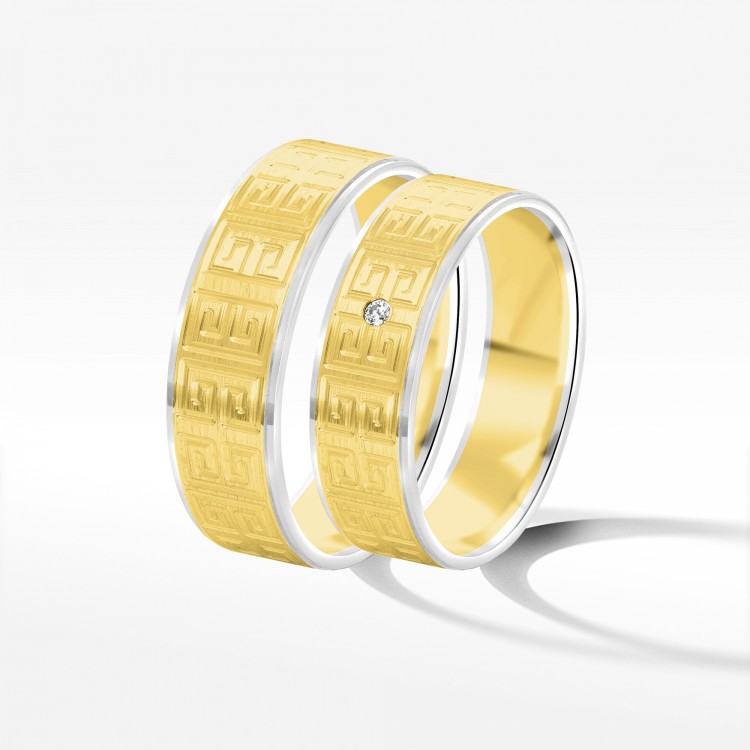 Obrączki ślubne z dwukolorowego złota 6mm