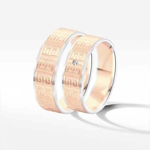 Obrączki ślubne z dwukolorowego złota 6mm