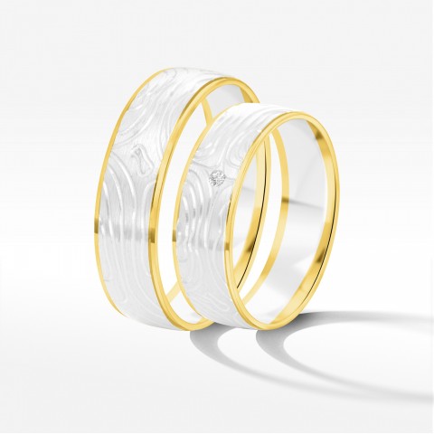 Obrączki ślubne z dwukolorowego złota 6mm