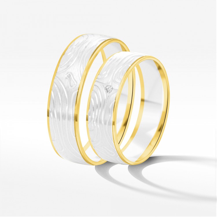 Obrączki ślubne z dwukolorowego złota 6mm