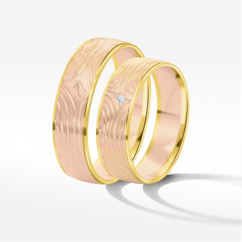Obrączki ślubne z dwukolorowego złota 6mm