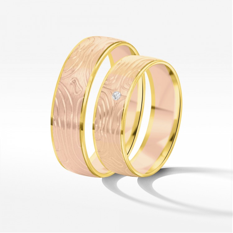 Obrączki ślubne z dwukolorowego złota 6mm