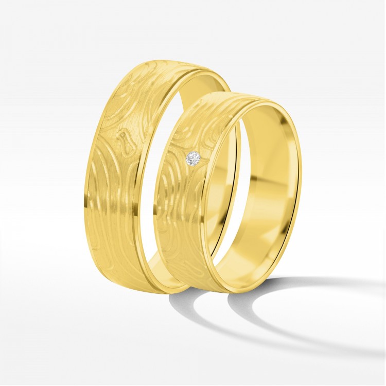 Obrączki ślubne z żółtego złota 6mm