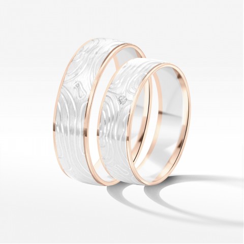 Obrączki ślubne z dwukolorowego złota 6mm