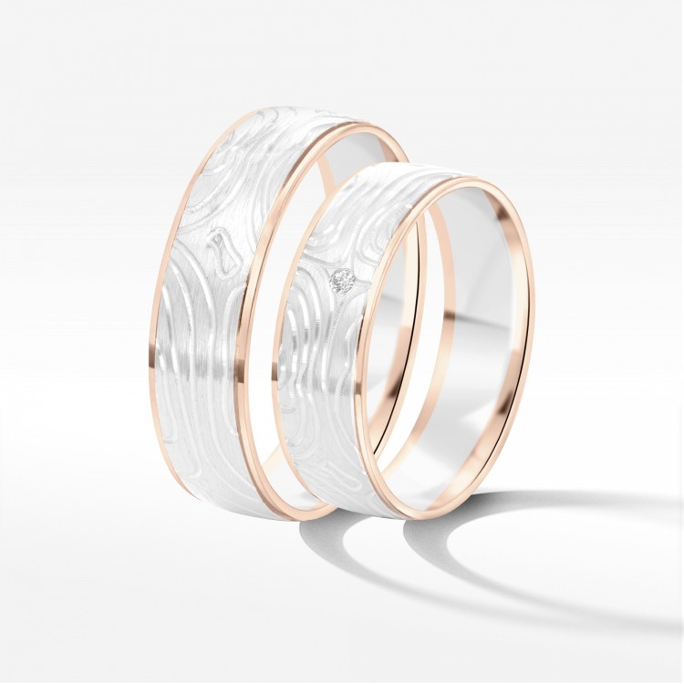 Obrączki ślubne z dwukolorowego złota 6mm