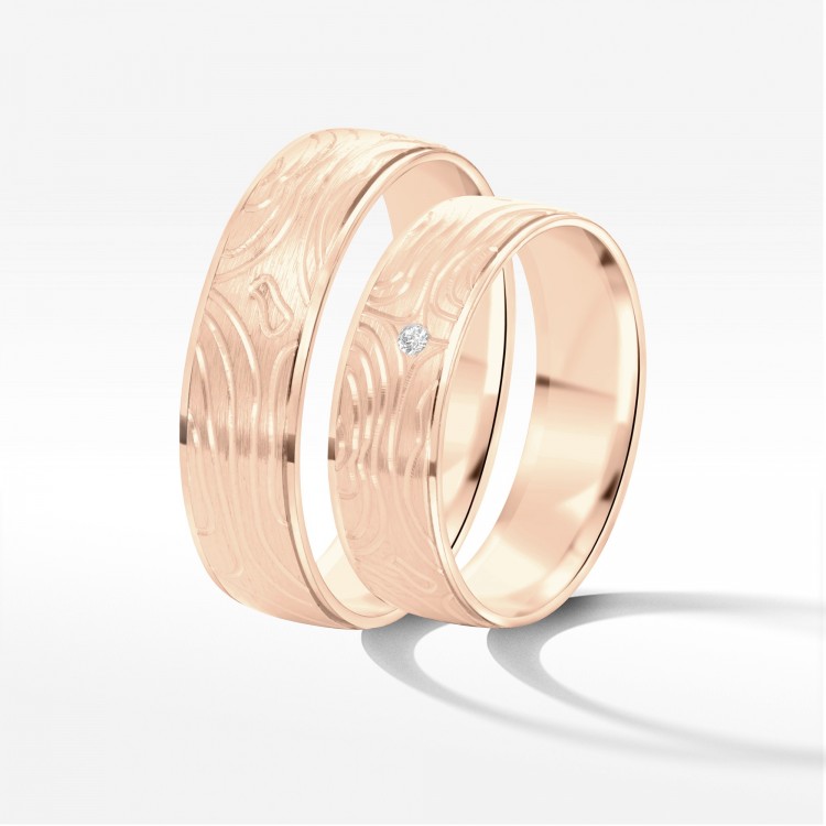 Obrączki ślubne z różowego złota 6mm