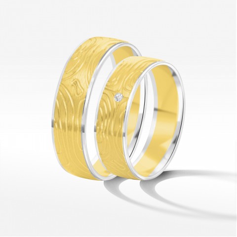 Obrączki ślubne z dwukolorowego złota 6mm