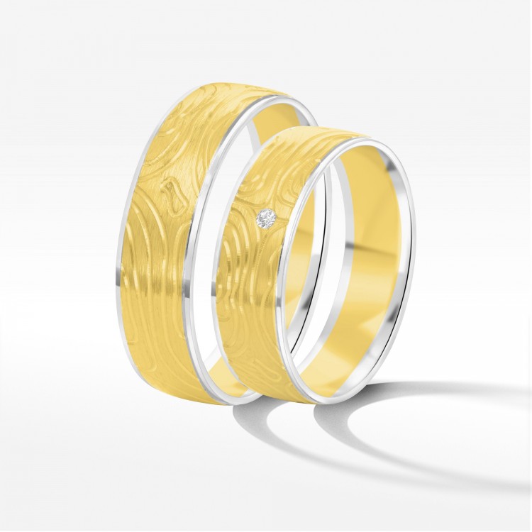 Obrączki ślubne z dwukolorowego złota 6mm