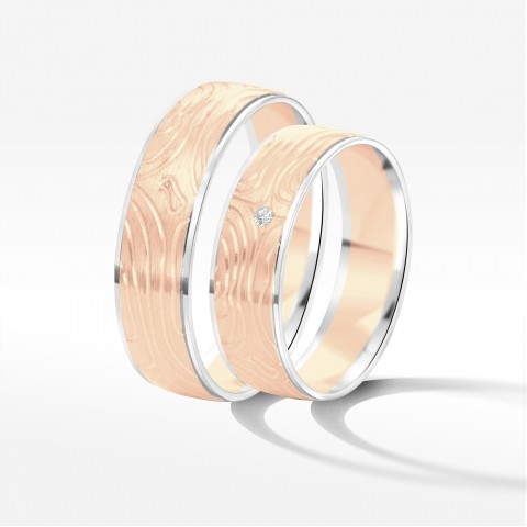 Obrączki ślubne z dwukolorowego złota 6mm