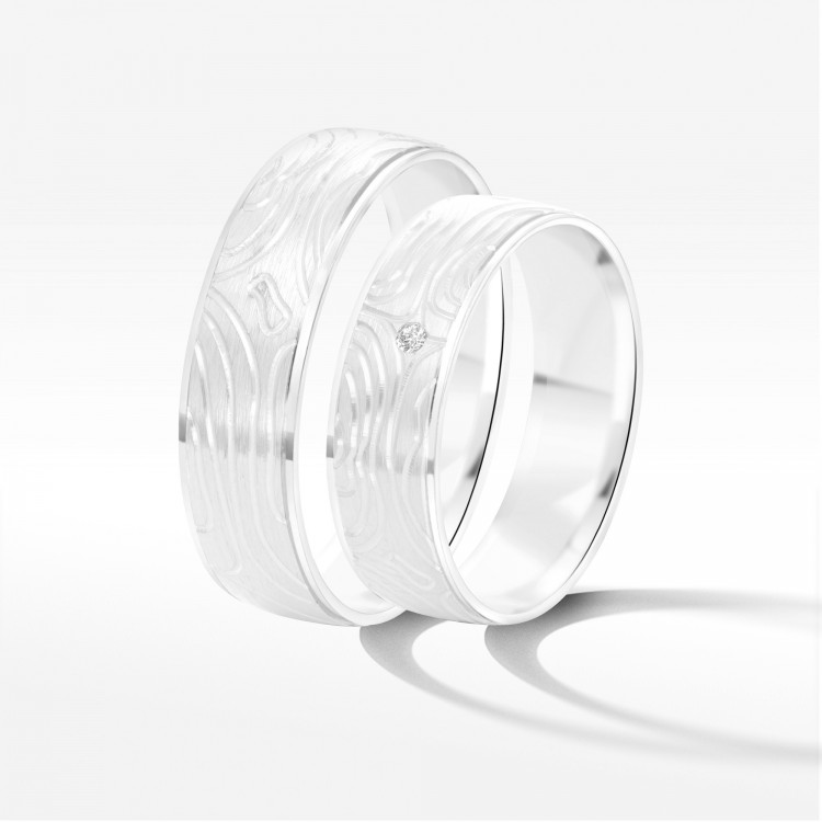 Obrączki ślubne z białego złota 6mm