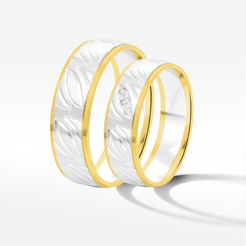 Obrączki ślubne z dwukolorowego złota 6mm