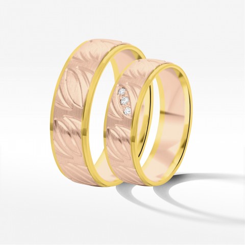 Obrączki ślubne z dwukolorowego złota 6mm