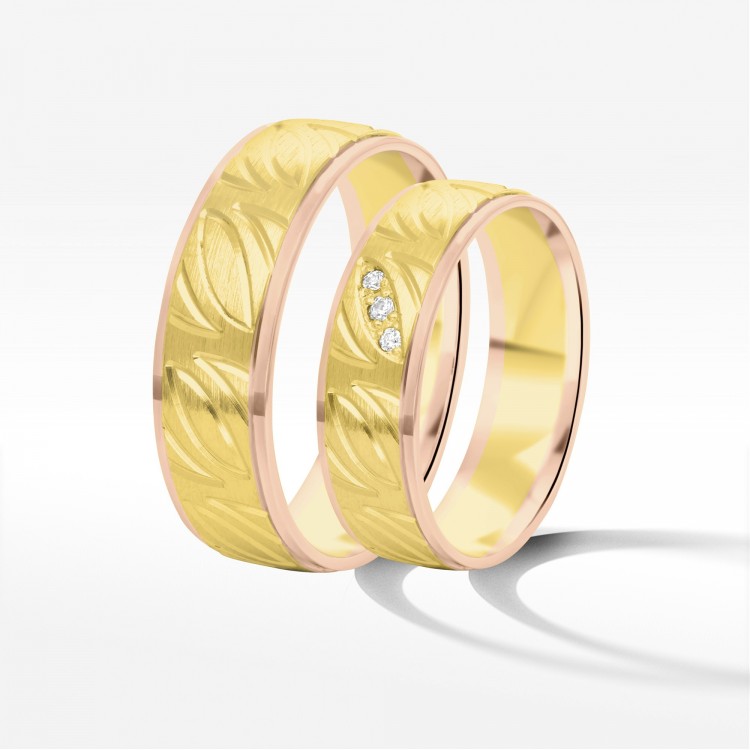 Obrączki ślubne z dwukolorowego złota 6mm