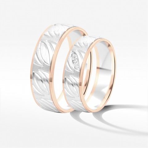 Obrączki ślubne z dwukolorowego złota 6mm