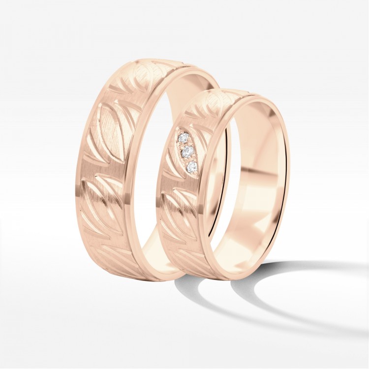 Obrączki ślubne z różowego złota 6mm