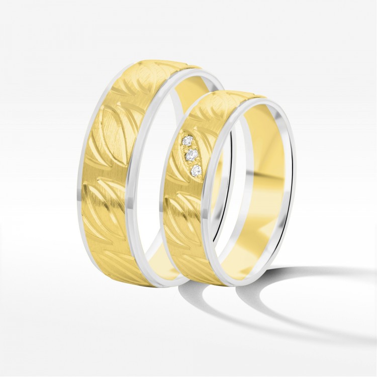 Obrączki ślubne z dwukolorowego złota 6mm