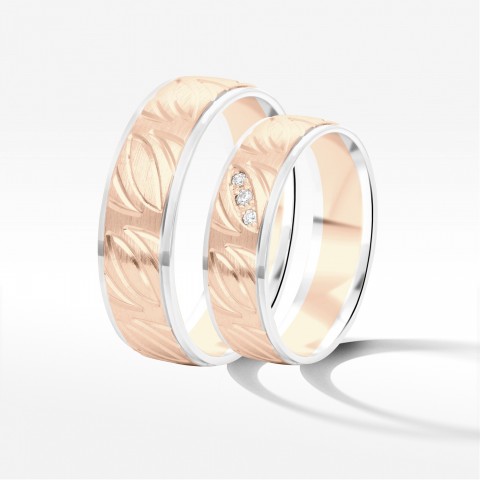 Obrączki ślubne z dwukolorowego złota 6mm