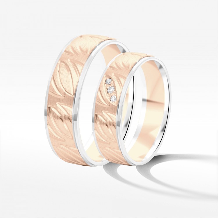 Obrączki ślubne z dwukolorowego złota 6mm