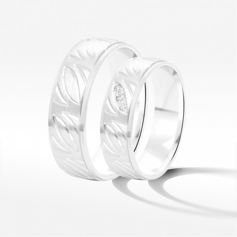 Obrączki ślubne z białego złota 6mm