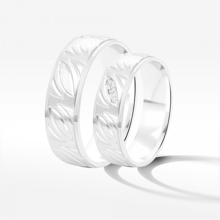 Obrączki ślubne z białego złota 6mm