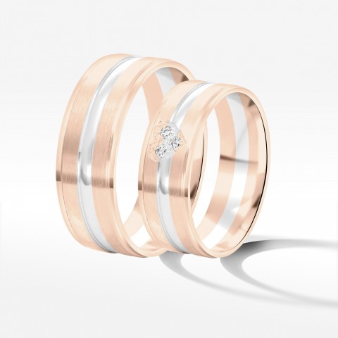 Obrączki ślubne z dwukolorowego złota 6.5mm