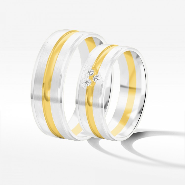 Obrączki ślubne z dwukolorowego złota 6.5mm